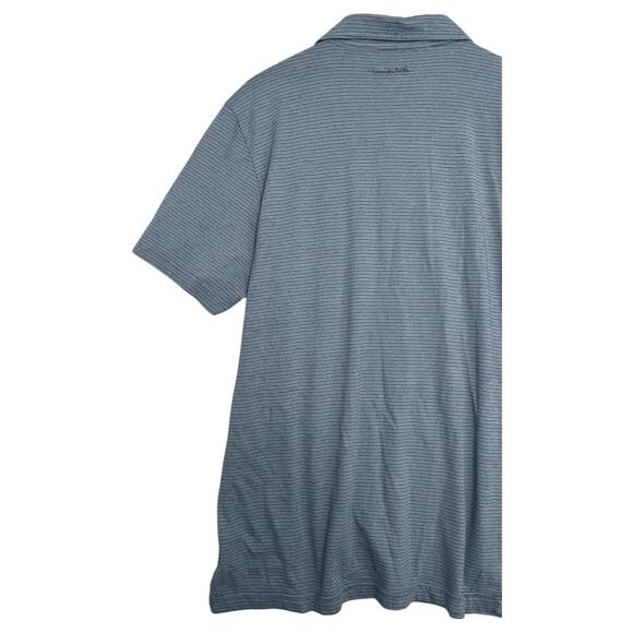 TravisMathew Polo Shirt Mens 2XL Blue Striped Golf Casual Performance Outdoor - Picture 12 of 15